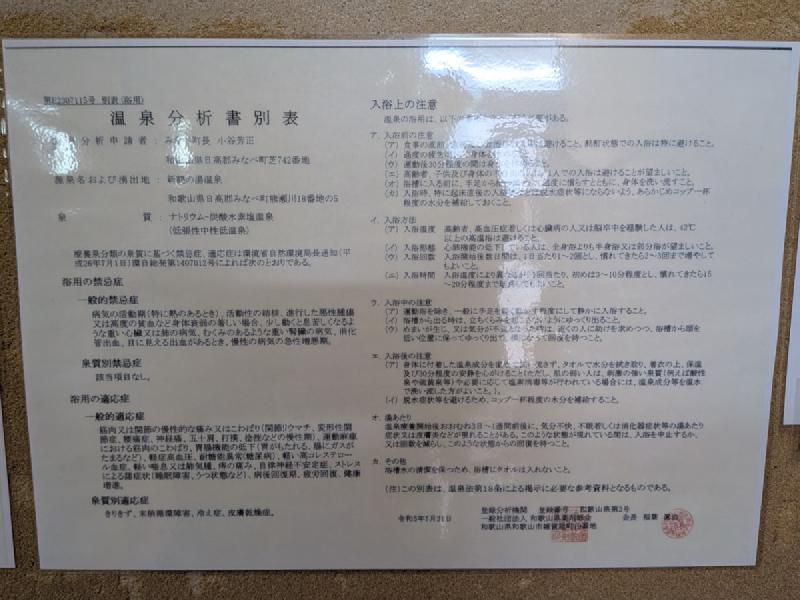 温泉分析表別表